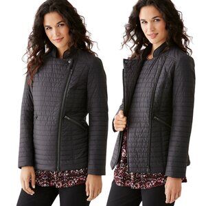 J. Jill Black Lightweight Puffer Jacket Women’s Size Large Outerwear Winter